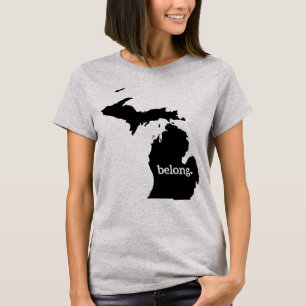 Michigan Staat Map Belong T-Shirt
