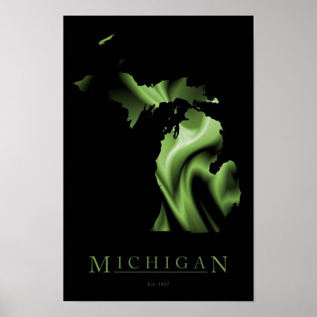 Michigan Staat Map Image Poster (Vorne)