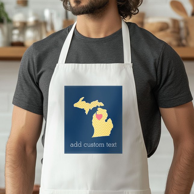 Michigan Staat Map mit benutzerdefinierten Lieben  Schürze (Funny Football Apron)