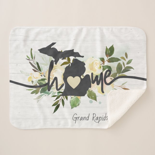Michigan Staat Personalisiert Ihre Zuhause City Ru Sherpadecke (Vorderseite (Horizontal))