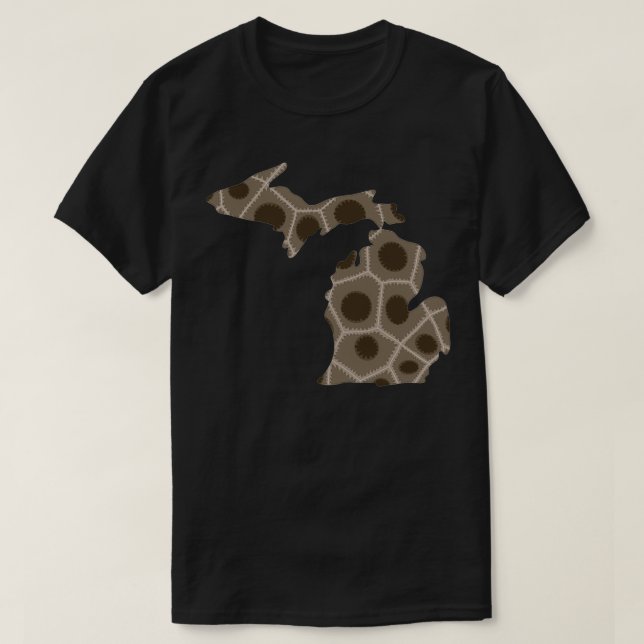 Michigan Staat Petoskey Stone Cutout T-Shirt (Design vorne)
