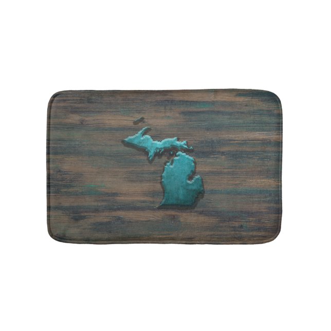 Michigan Staat Shape Aquamarin Badematte (Vorderseite)