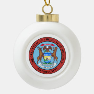 Michigan Staat Siegel - Keramik Kugel-Ornament