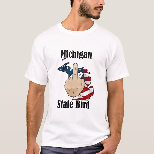 Michigan Staat Vogel T - Shirt Mittelfinger (Vorderseite)
