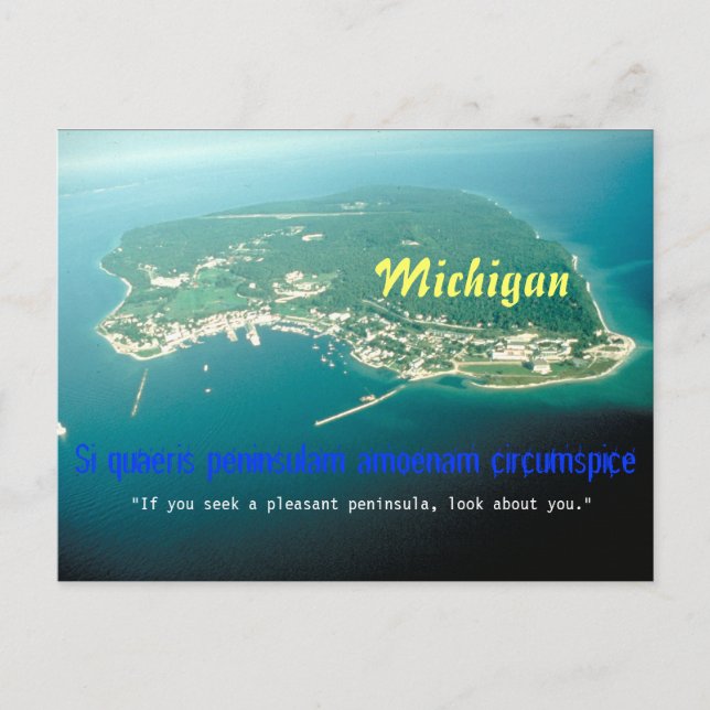 Michigan-Staats-Motto-Postkarte Postkarte (Vorderseite)