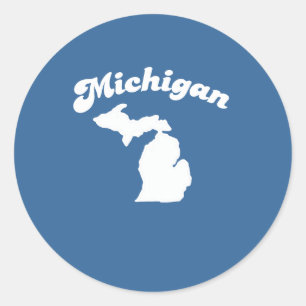 MICHIGAN-STAATS-MOTTO-T - SHIRT T - Shirt Runder Aufkleber