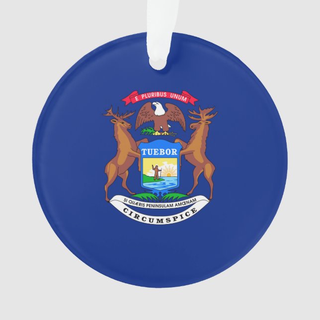 Michigan Staatsflagge Design Ornament (Vorderseite)