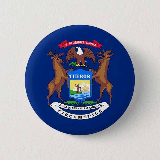 Michigan-Staatsflagge USA vereinigte Button (Vorderseite)