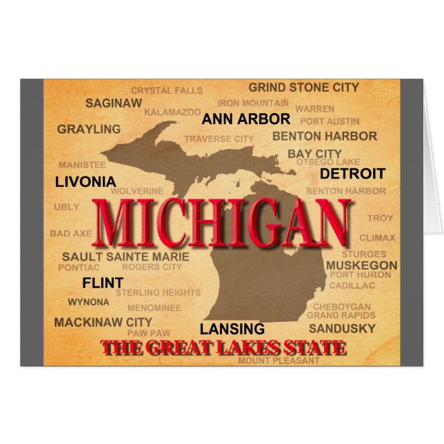 Michigan-Staatsstolz-Karten-Silhouette (Vorderseite (Horizontal))