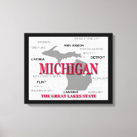 Michigan Staatsstolz Map Silhouette