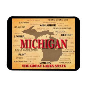 Michigan Staatsstolz Map Silhouette Magnet