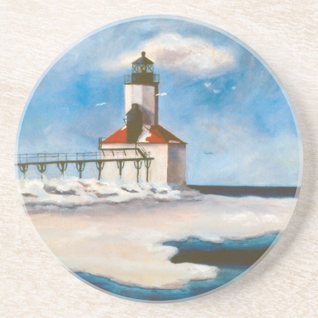 Michigan-Stadt-Licht-Untersetzer Untersetzer (Vorne)