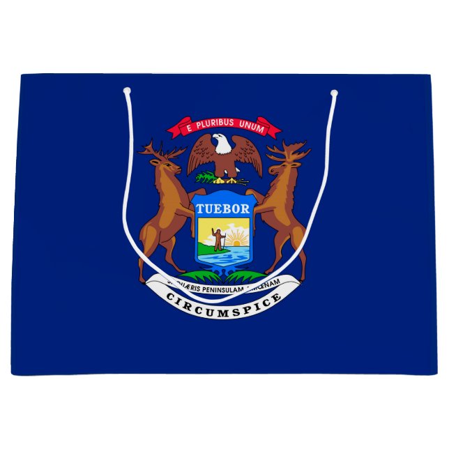 Michigan State Flag Design Große Geschenktüte (Vorderseite)
