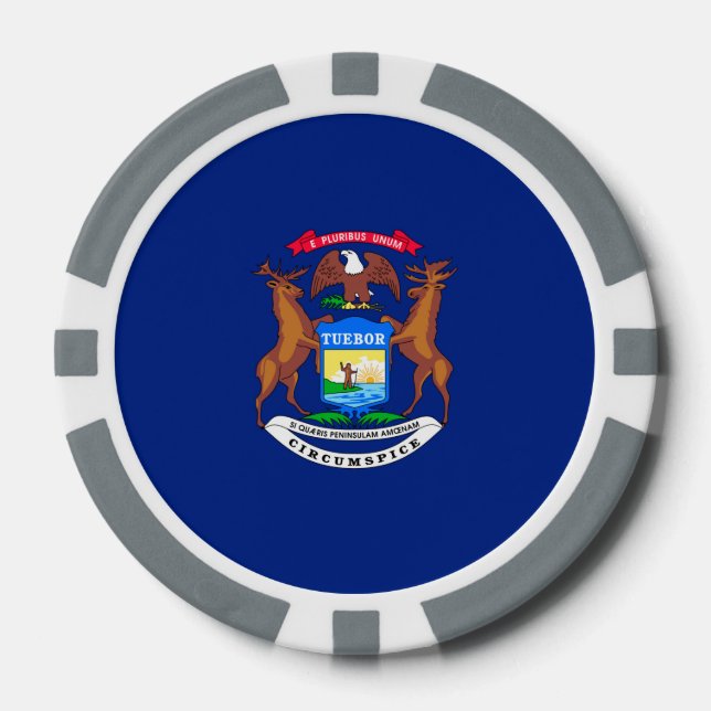 Michigan State Flag Design Pokerchips (Vorderseite)