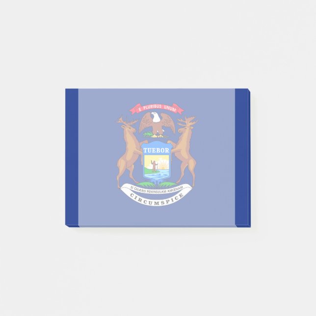 Michigan State Flag Design Post-it Klebezettel (Vorderseite)
