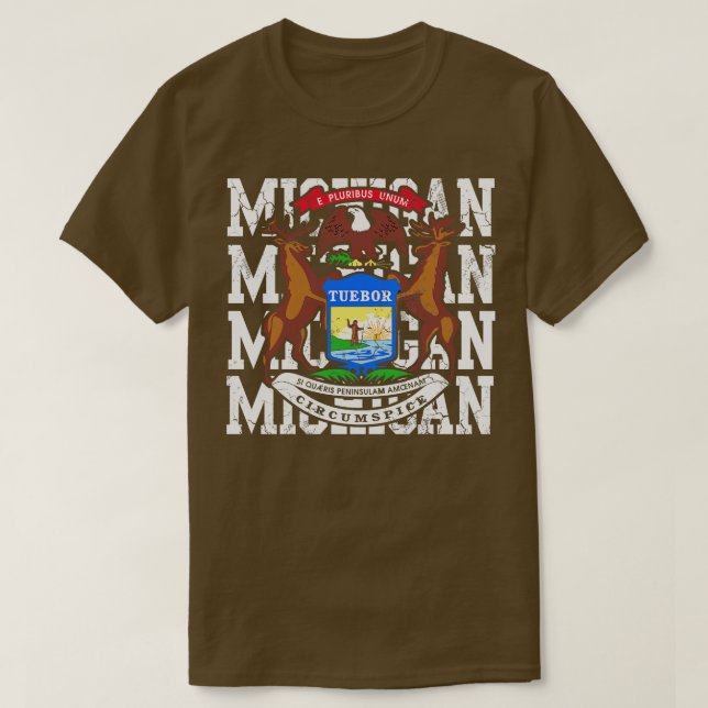 Michigan State Flag Design T-Shirt (Design vorne)