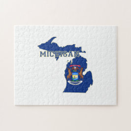 Michigan State Flag Map Puzzle