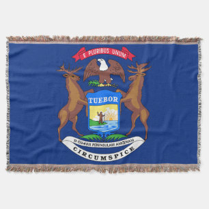 Michigan State Flag Print Patriotic Decke