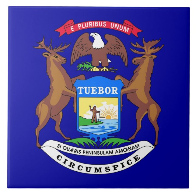 Michigan State Flag Tile Fliese (Vorderseite)