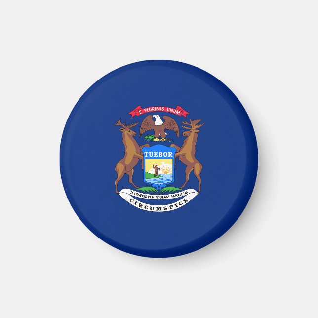 Michigan State Flag USA Magnet (Vorne)