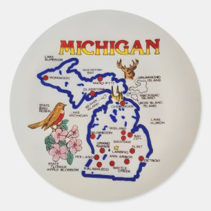 Michigan State Runder Aufkleber