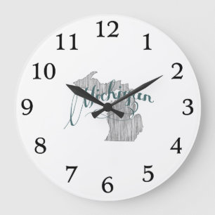 Michigan State Typography Große Wanduhr