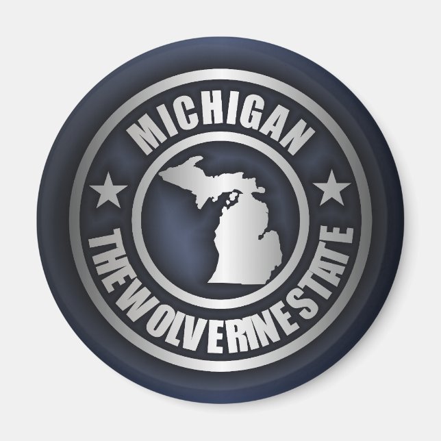 "Michigan Steel"-Magnete (blau) Magnet (Vorne)