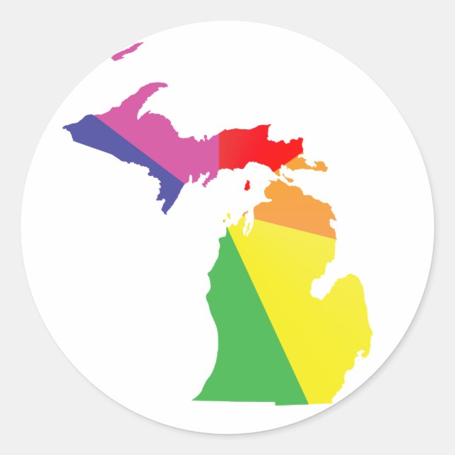michigan stolz. runder aufkleber (Vorderseite)