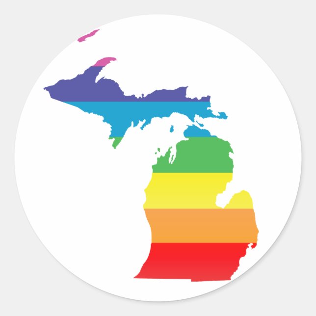 michigan stolz. runder aufkleber (Vorderseite)