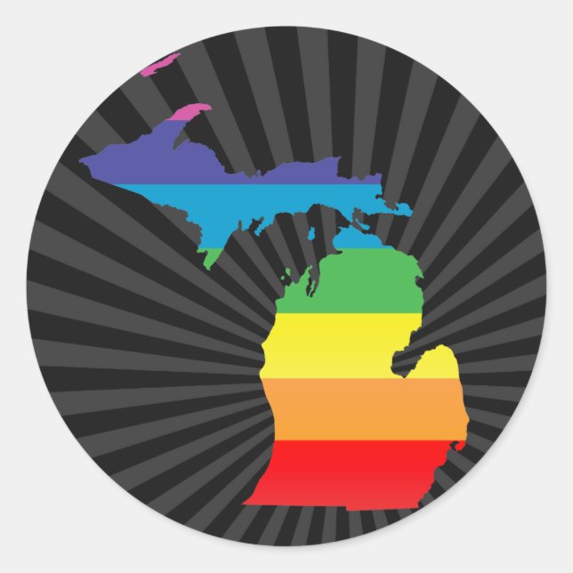 michigan stolz. runder aufkleber (Vorderseite)