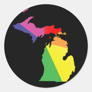 michigan stolz. runder aufkleber