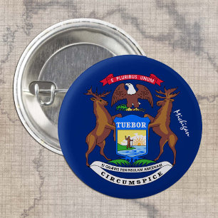 Michigan-Taste, patriotische Michigan-Flag-Mode Button