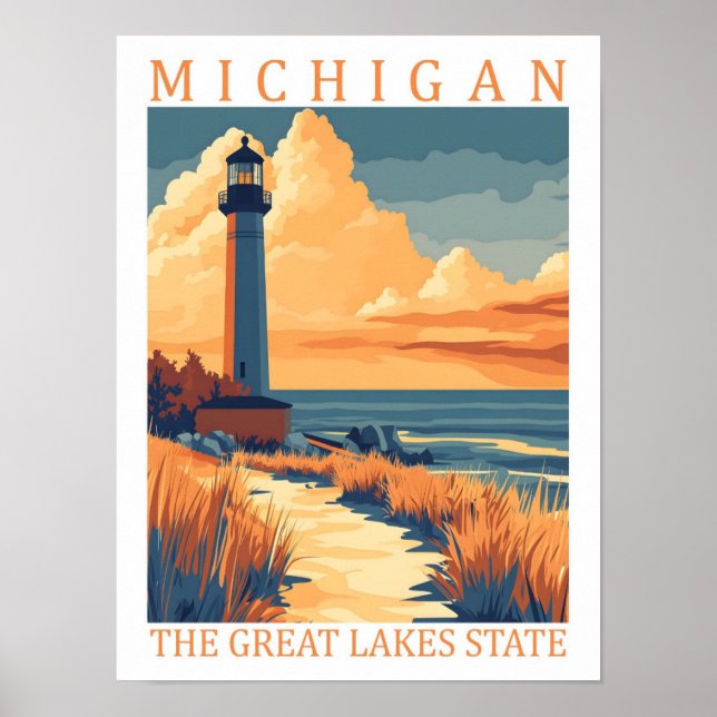 Michigan the Great Lakes Staat USA Travel Place Poster (Vorne)