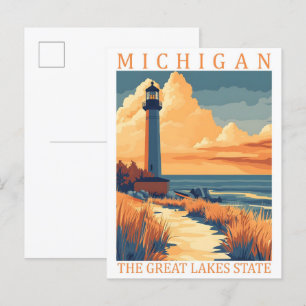 Michigan the Great Lakes Staat USA Travel Place Postkarte