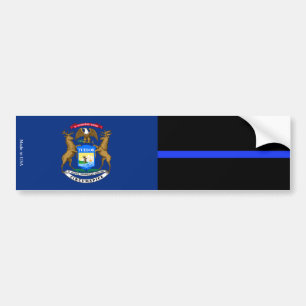 Michigan Thin Blue Line Flag Autoaufkleber