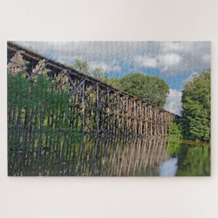 Michigan Train Trestle Over River Puzzle