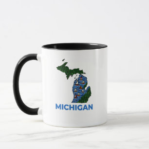 Michigan-Umriss-Tattoo-Stil Tasse