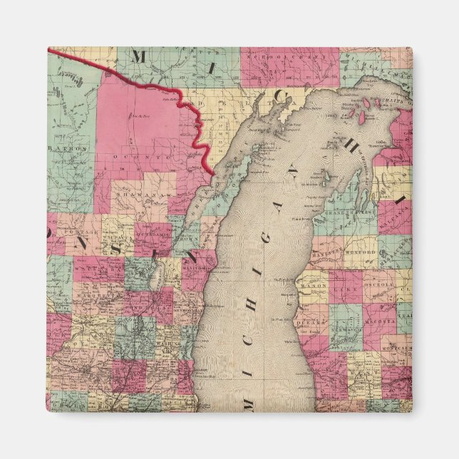 Michigan und Wisconsin Magnet (Vorne)