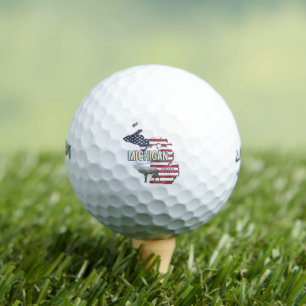 Michigan United Staaten Retro Staat Map Vintag USA Golfball