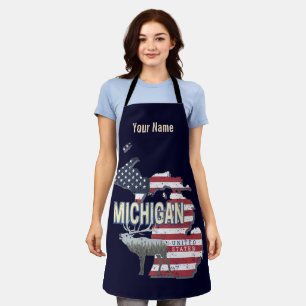 Michigan United Staaten Retro Staat Map Vintag USA Schürze