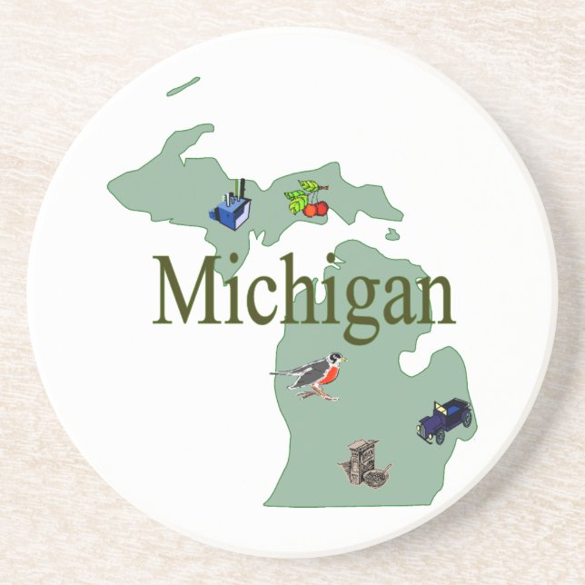 Michigan-Untersetzer Sandstein Untersetzer (Vorne)