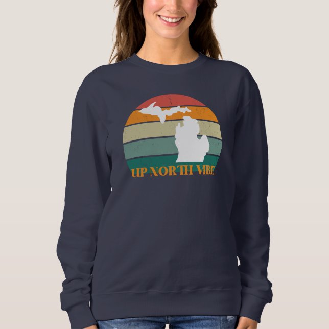 Michigan Up North VIBE - Navy Blue Sweatshirt (Vorderseite)