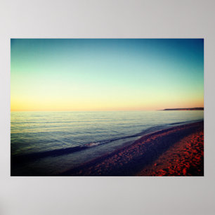 Michigan Upper Peninsula Lake Superior Sunset Poster