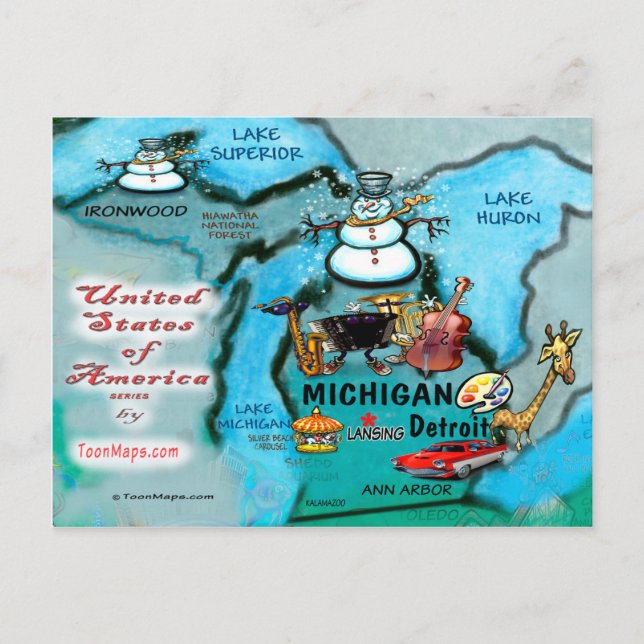 Michigan USA Card Postkarte (Vorderseite)