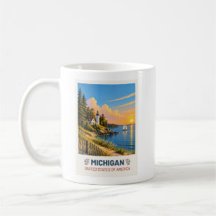 Michigan USA – Vintage-Reise-Tasse Kaffeetasse