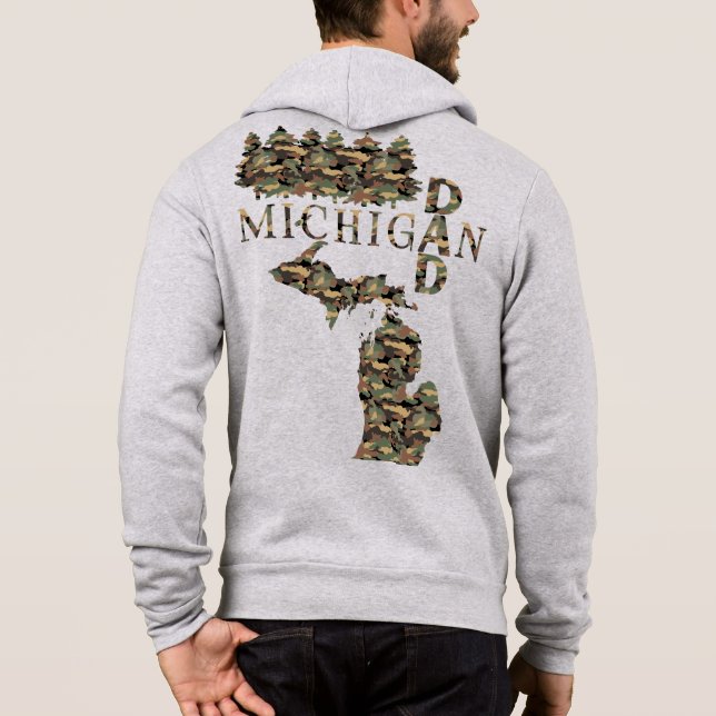 Michigan Vater | Treebark | Vatertagsgeschenk Hoodie (Rückseite)