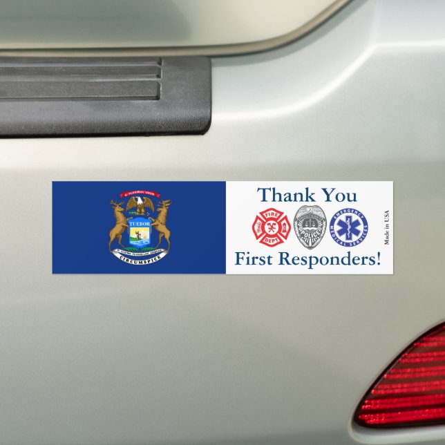 Michigan Vielen Dank First Responder Autoaufkleber (Auf Auto)
