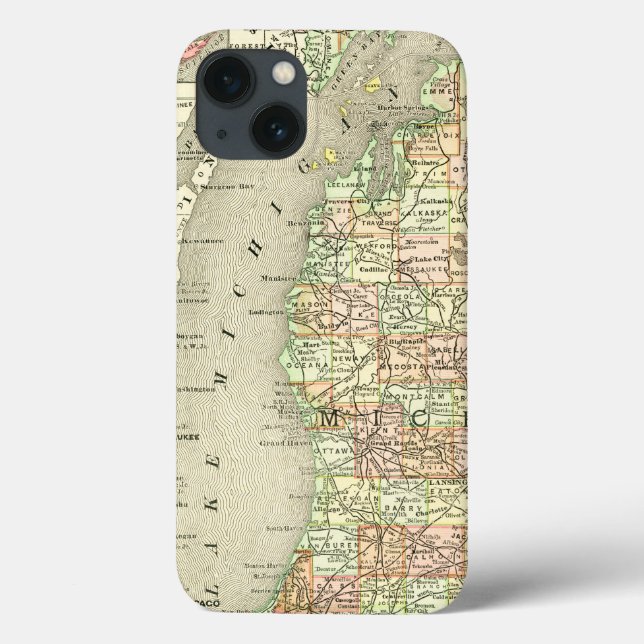 Michigan Vintag Map Case-Mate iPhone Hülle (Rückseite)