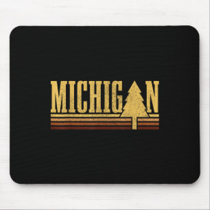 Michigan Vintage Baum State Stolz Camping Wandern Mousepad