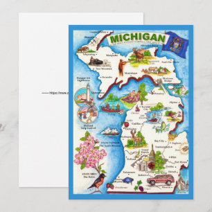 Michigan Vintage-Karte 5x7 große Postkarte